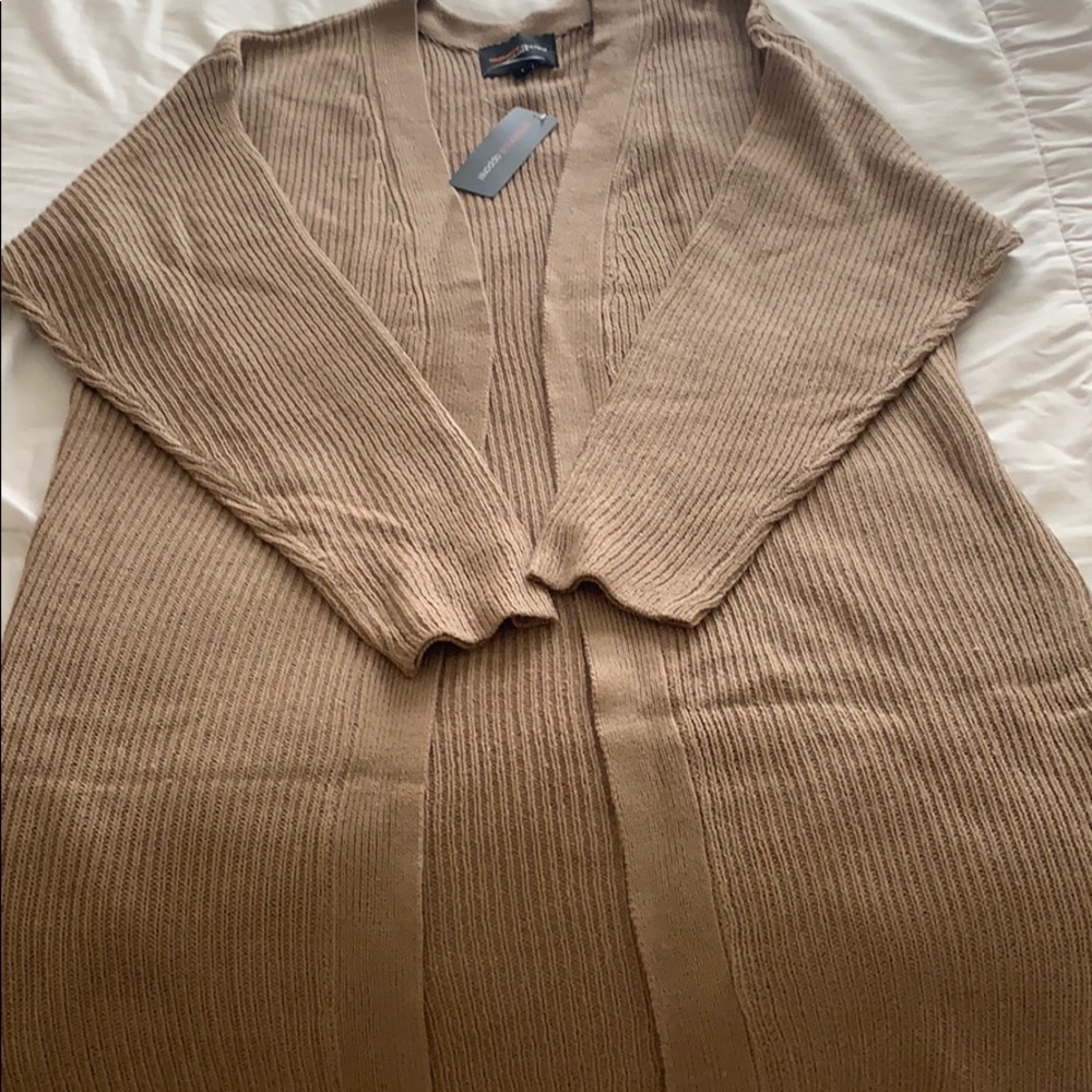 Long tan cardigan